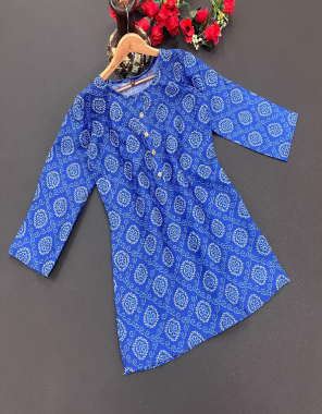 blue cotton | length - 28 + fabric digital printed work ethnic 