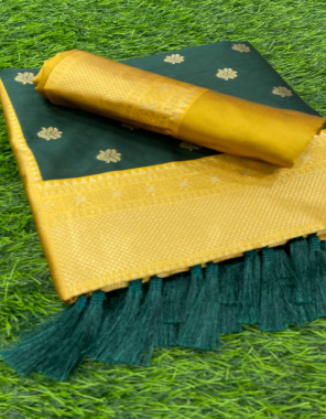 olive green & golden kanchivaram silk | blouse - exclusive jacquard border pattern  fabric rich pallu & jacquard pattern all over  work casual 
