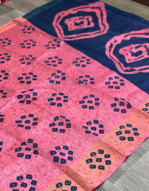 pink cotton patola print pallu fabric printed work casual 