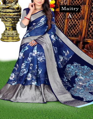 navy blue saree - moss viscose chiffon saree | blouse - running zari patti  fabric weaving work festive 