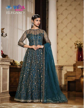 blue top - heavy vaishnavi net with heavy sequance embroidery work stone and back side work | sleeves - vaishnavi net with embroidery work stone work | bottom - dull satin with sequance embroidery work | dupatta - net | length - max upto 54 + | size - max upto 44 + | flair - 3m fabric embroidery work festive 