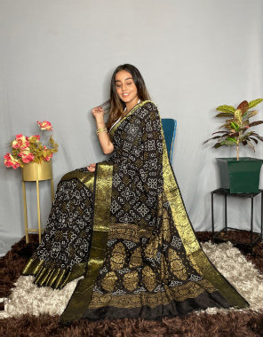 black saree - art silk | blouse - running fabric weaving work party wear 