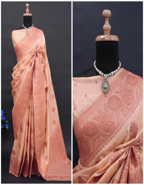 pink kicha silk fabric weaving work casual 