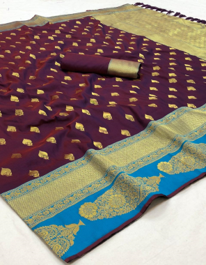 purple kanjeepuram two tone silk fabric weaving work wedding 