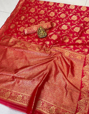 red soft lichi silk  fabric weaving work casual 