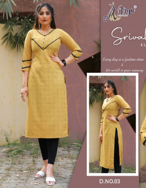 yellow cotton | length - 44 to 46 fabric embroidery work casual 