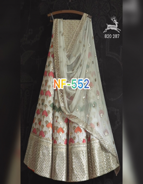 white lehenga - malay satin silk | inner - micro silk | length - 42 