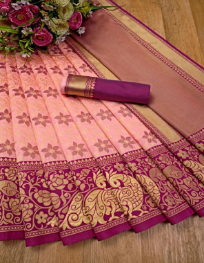 pink soft lichi silk fabric weaving work casual 