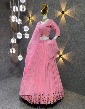 pink lehenga - faux georgette with sequance work | length - 42 