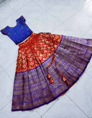 red lehenga - pure lichi silk ( semi stitched ) | blouse - jacquard silk ( full stitched )  fabric weaving work festive 