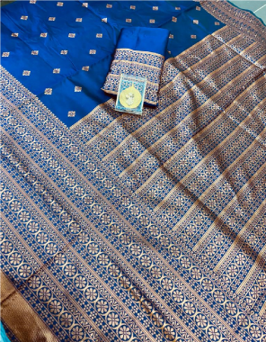 navy blue soft lichi silk  fabric weaving work casual 