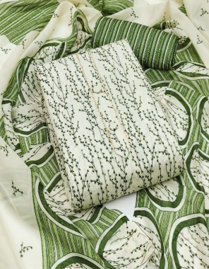 green top - cotton printed ( 2.10 m) | bottom - cotton ( 2.1 m) | dupatta - cotton printed ( 2m)  fabric printed work casual 