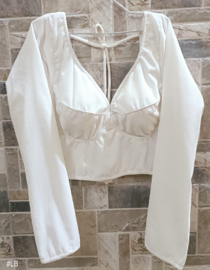 white 9000 velvet with full sleeves | back open 22 