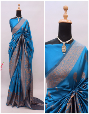 sky blue pure handloom kanchipuram silk fabric weaving work festive 