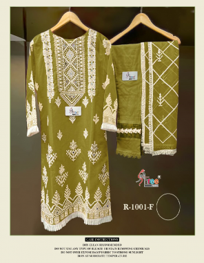 mahendi top - organza | bottom - lycra cotton |  dupatta - net embroidered fabric embroidery work festive 