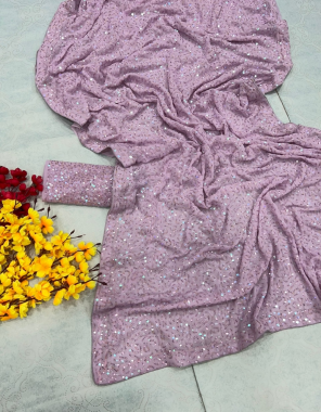 purple saree - heavy fox georgette with sequance work | blouse - fox georgette sequance fabric sequance work casual 