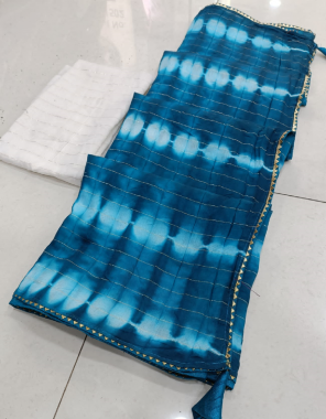 sky blue saree - soft cotton siburi print | blouse - chanderi cotton weaving fabric printed work ethnic 