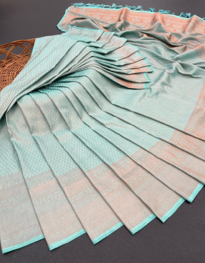 sky blue kubera pattu fabric weaving work festive 