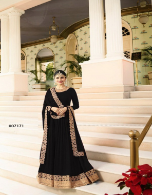 black top - sleeves - heavy fox georgette silk embroidery codding work | inner - santoon | bottom - santoon | dupatta - naznin net heavy 4 side lace coding work | length - max upto 57| size - max upto 46 | flair - 3.00 m | type - semi stitched fabric embroidery work party wear 