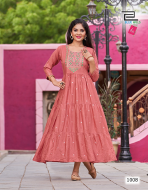 pink rayon 14 kg | length - 52 + fabric embroidery work festive 