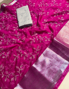 pink nylon organza jacquard sequance work fabric jacquard work festive 