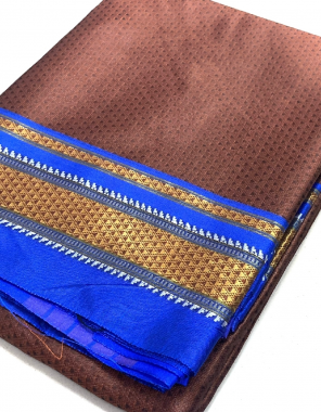 brown saree - soft khann | blouse - khann fabric weaving work festive 