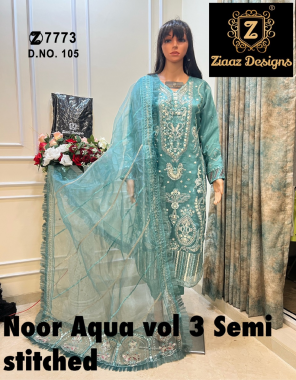 sky blue top - organza handwork and pearl embroidery | bottom & inner - santoon | dupatta - organza embroidred shaded border  fabric embroidery work casual 