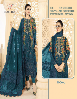 rama top - heavy georgette with embroidery sequance daimond work | bottom - santoon | inner - santoon | dupatta - nazneen with embroidery work | size - 58 ( 9xl ) fabric embroidery sequance work ethnic 