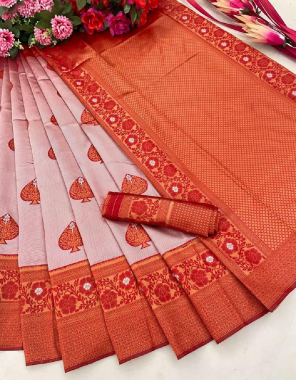 pink soft silk  fabric weaving work festive 