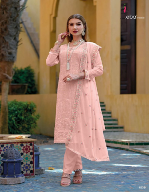 pink top - heavy chinon & georgette with heavy embroidery & diamond work | dupatta - chinon & georgette with heavy embroidery work | bottom & inner - dual santoon fabric embroidery  work casual 