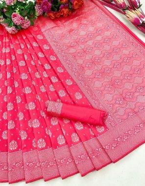 pink soft silk fabric weaving work casual 