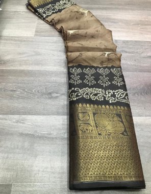 brown cotton silk shibori bandhani printed fabric bandhani printed work casual 