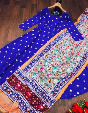 navy blue georgette | with complete linning | flair - 3.5 m | length - 52 