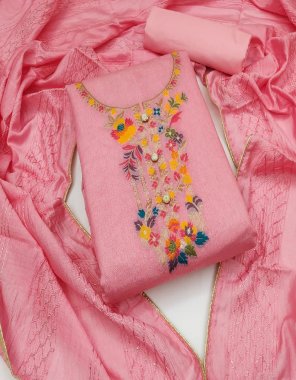 pink top - original banarasi zaquard ( 2 m) | bottom - heavy santoon ( 2 m) | dupatta - dyeable crosset work ( 2.10 m)  fabric jacquard work festive 