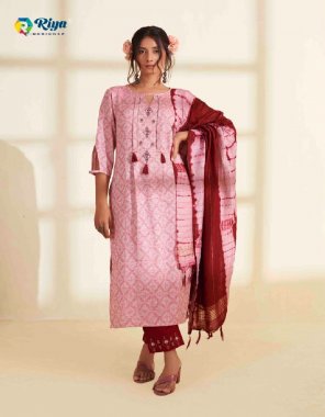 pink top - wedding soft cotton jacquard & thread work | bottom - cotton flex work | dupatta - naylon viscose  fabric thread work work ethnic 