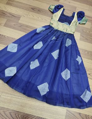 navy blue gown - lichi silk | linining - heavy crep ( full upto bottom )  fabric printed work party wear 