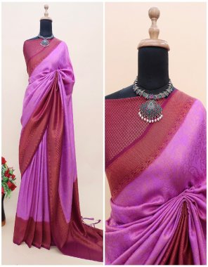 pink semi soft silk  fabric zari weaving work festive 