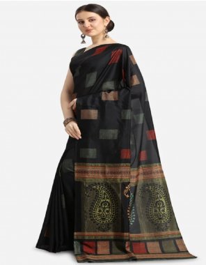 black saree - chiffon silk | blouse - dolla silk  fabric printed work casual 