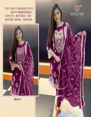 wine top - heavy organza with embroidery work sequance work with hand work  ( front & back work )| bottom & inner - santoon | dupatta - heavy net with embroidery work | size - 58 (9xl) fabric embroidery work festive 