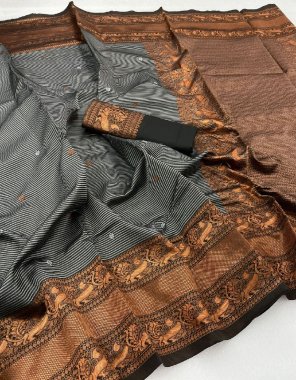 black banarasi soft silk fabric weaving work ethnic 