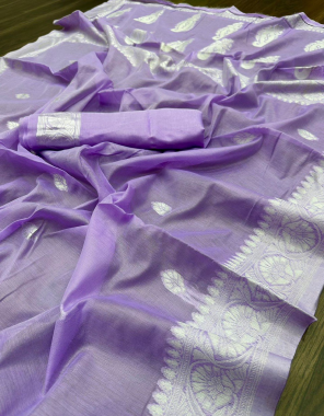 lavender soft linen cotton silk fabric handloom work festive 