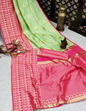 pista soft silk golden jari fabric weaving work festive 