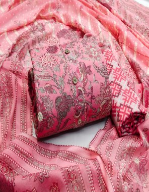 pink top - cotton printed suit ( 2.10 m) | bottom - cotton ( 2.3 m) | dupatta - cotton printed ( 2 m)  fabric printed work ethnic 