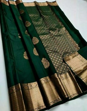 dark green soft lichi silk  fabric weaving work casual 
