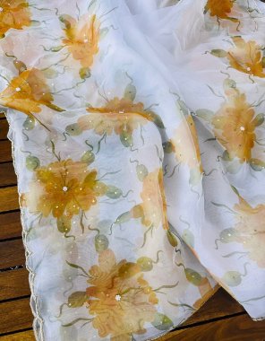 white pure organza | blouse - silk fabric handcrafted work ethnic 