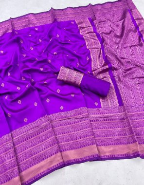purple soft silk fabric weaving work casual 