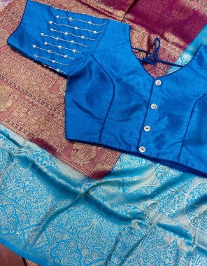 brown semi pure kanjivaram silk  with stitched blouse | blouse size  - 38 upto 40  fabric weaving work festive 