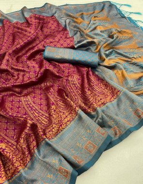 firozi banarasi soft silk  fabric weaving work ethnic 
