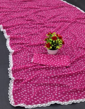 pink heavy georgette with digital printed fabric digital printed work festive 