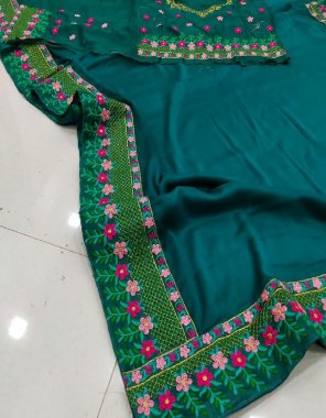 rama saree - rangoli silk | blouse - rangoli silk  fabric embroidery work festive 